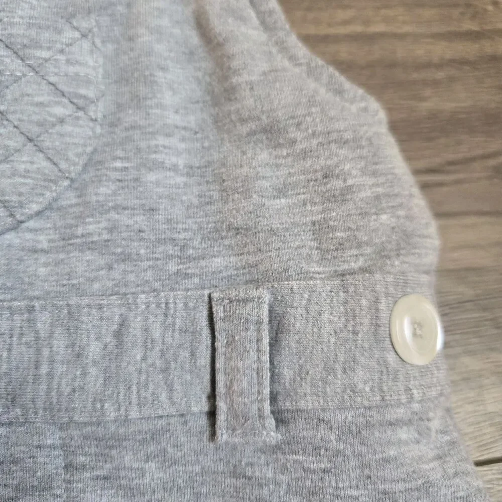 Baby Club Chic RN Gray Cotton Footed Overalls Dungarees Romper Quilted Knees NB